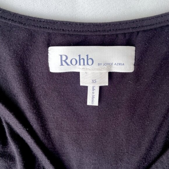 Rohb by Joyce Azria Long Black Maxi Faux Wrap Dress, Size XS - Picture 5 of 14